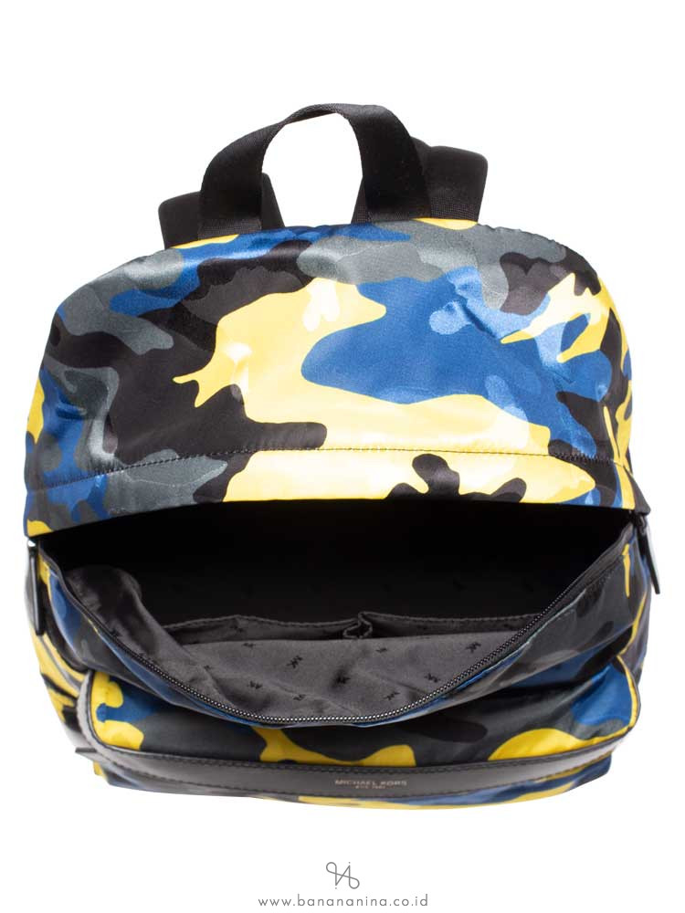 MICHAEL KORS Men Kent Nylon Backpack Indigo Lemon