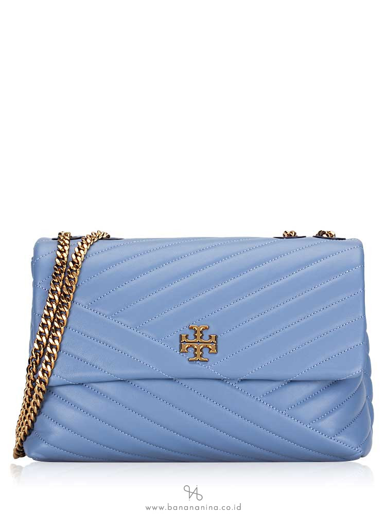 TORY BURCH Kira Chevron Flap Chain Shoulder Bag Bluewood