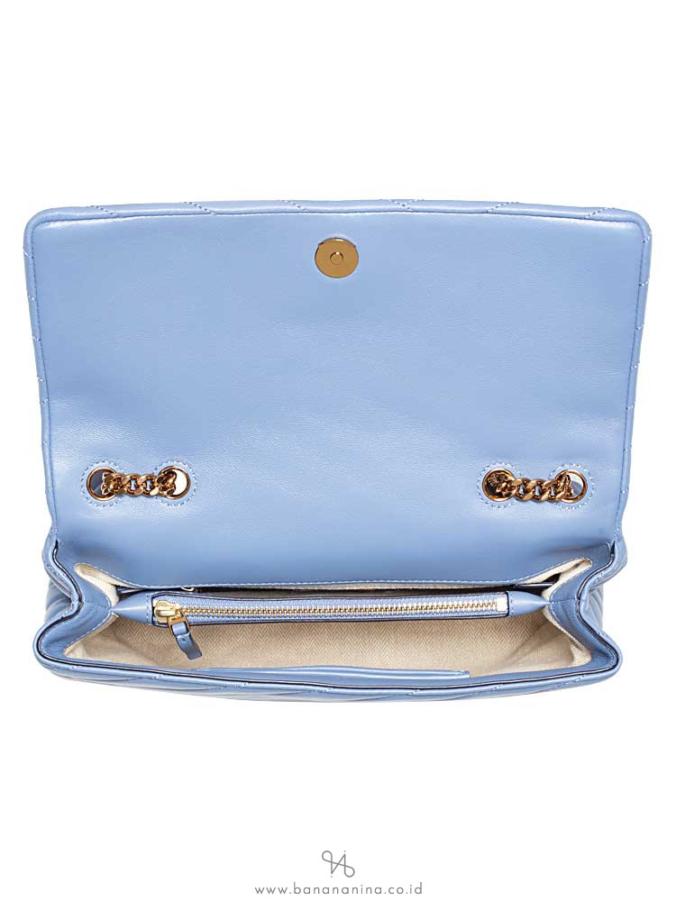 TORY BURCH Kira Chevron Flap Chain Shoulder Bag Bluewood
