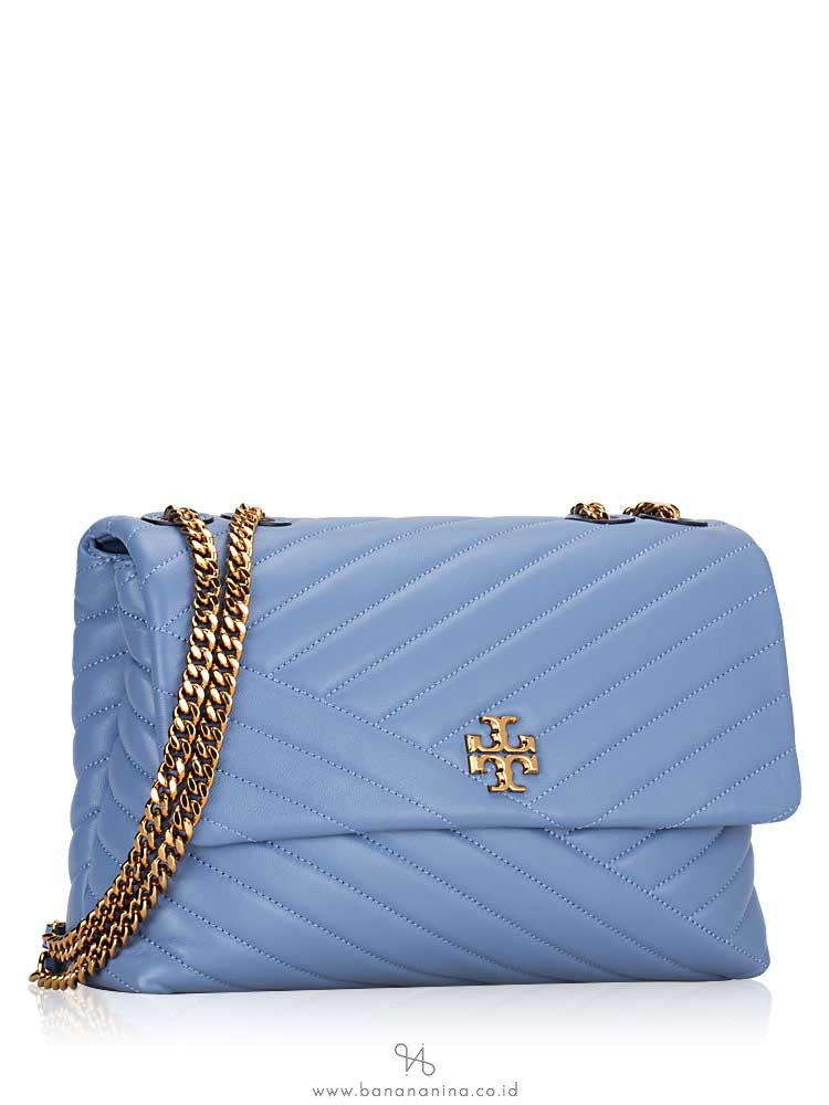 TORY BURCH Kira Chevron Flap Chain Shoulder Bag Bluewood