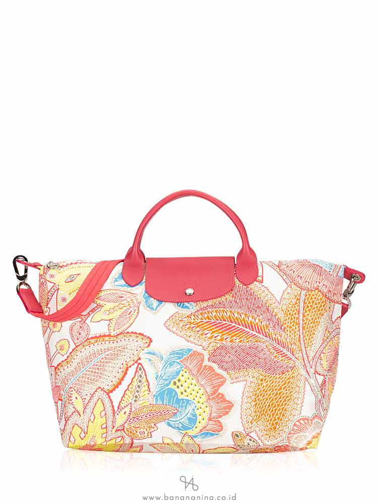 LONGCHAMP Fleurs de Ravello Medium SH Pink