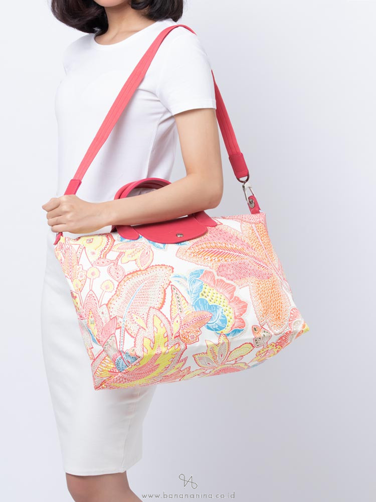 LONGCHAMP Fleurs de Ravello Medium SH Pink