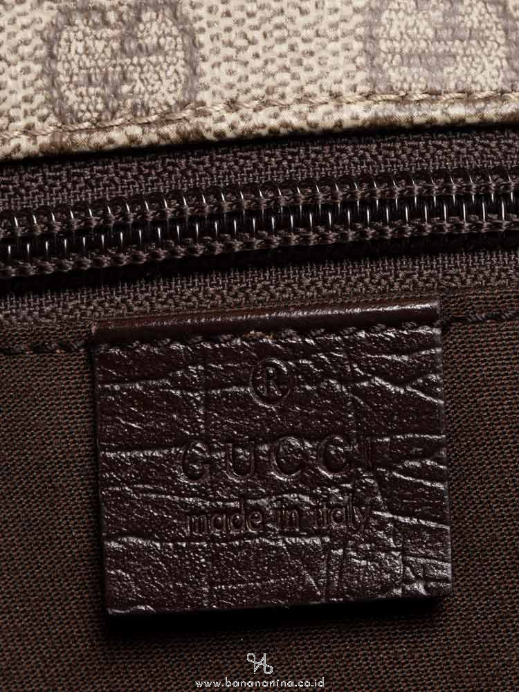 GUCCI GG Plus Web Large Messenger Beige Ebony