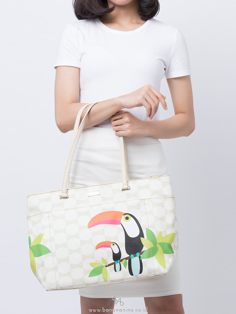 KATE SPADE Bow Tile Francis Toucan Baby Bag Cream Multi
