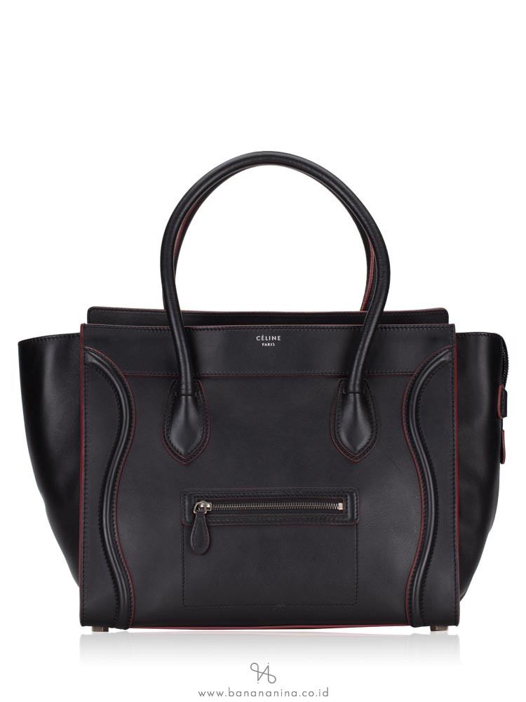 CELINE Shoulder Luggage Black Bordeaux