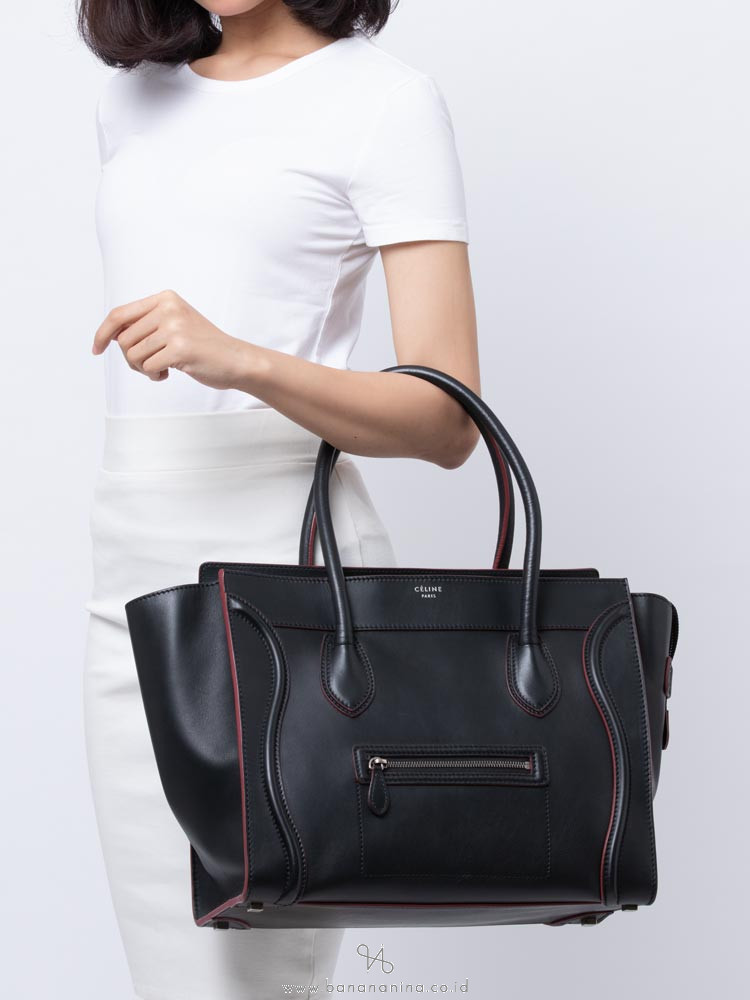 CELINE Shoulder Luggage Black Bordeaux