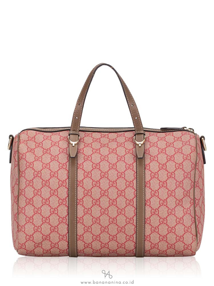 GUCCI GG Supreme Nice Medium Boston with Strap Beige Pink