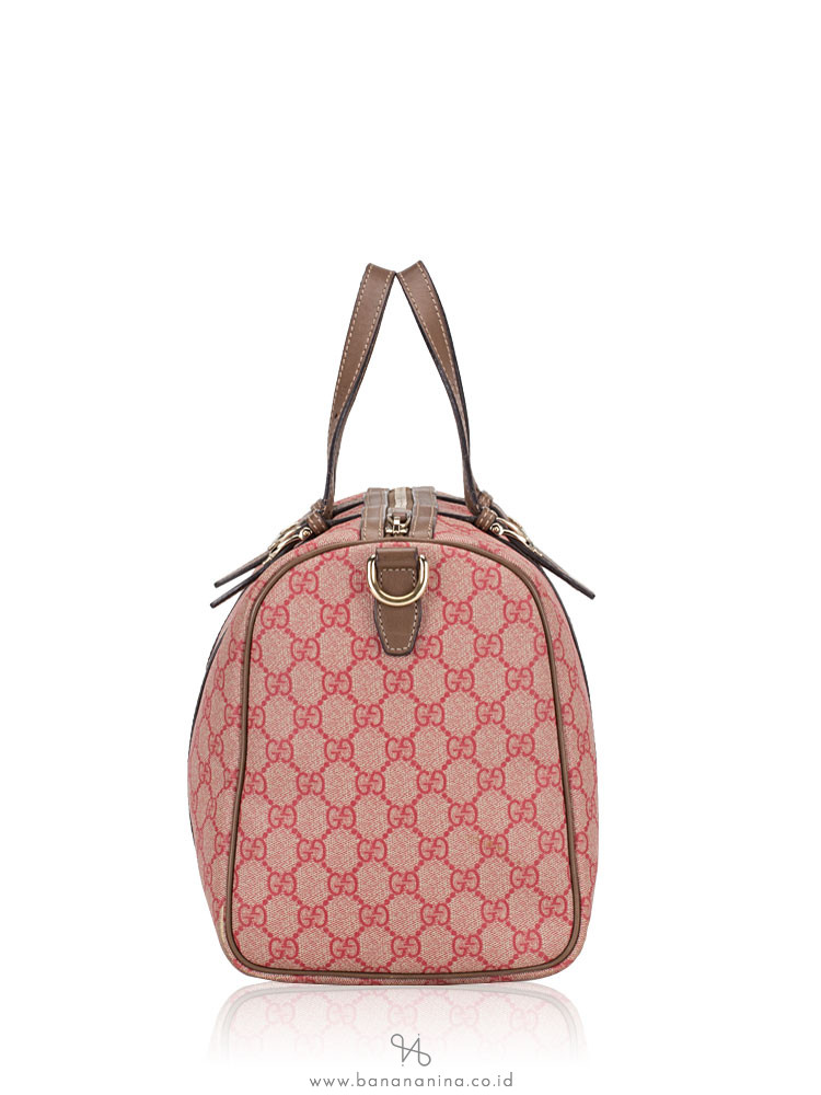 GUCCI GG Supreme Nice Medium Boston with Strap Beige Pink