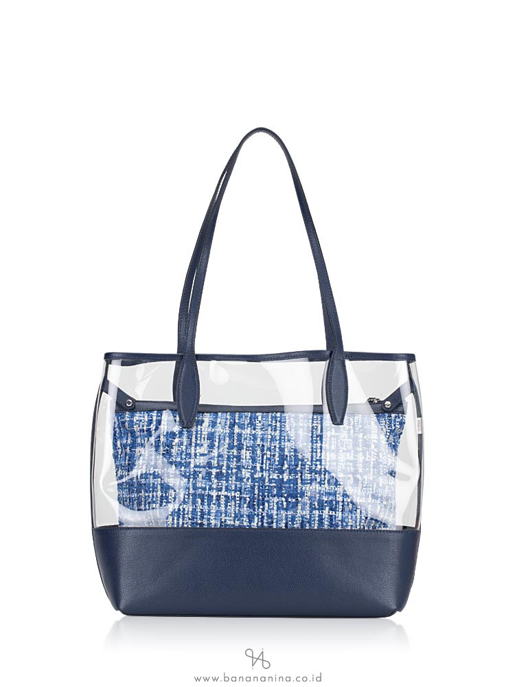 KATE SPADE Ash Large Triple Compartment See Through Tote Blue Multi