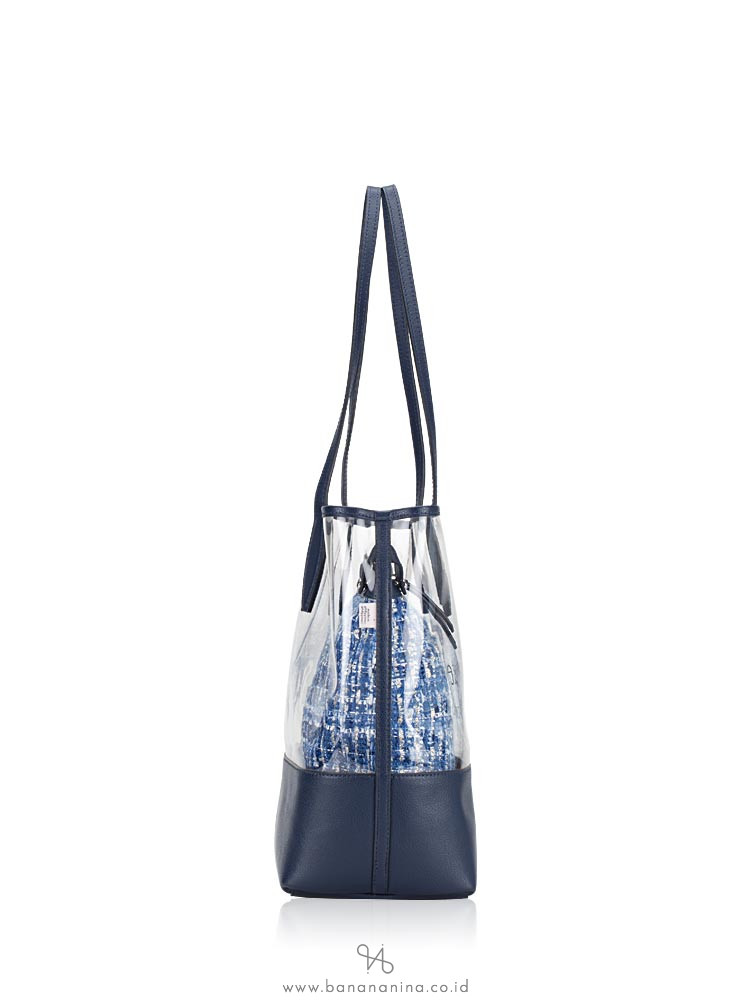 KATE SPADE Ash Large Triple Compartment See Through Tote Blue Multi