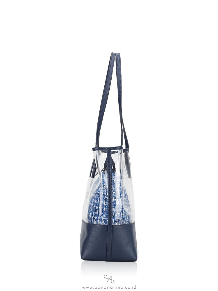 KATE SPADE Ash Large Triple Compartment See Through Tote Blue Multi