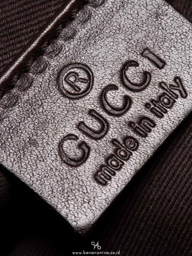 GUCCI Vintage GG Canvas Tote Bag Dark Brown