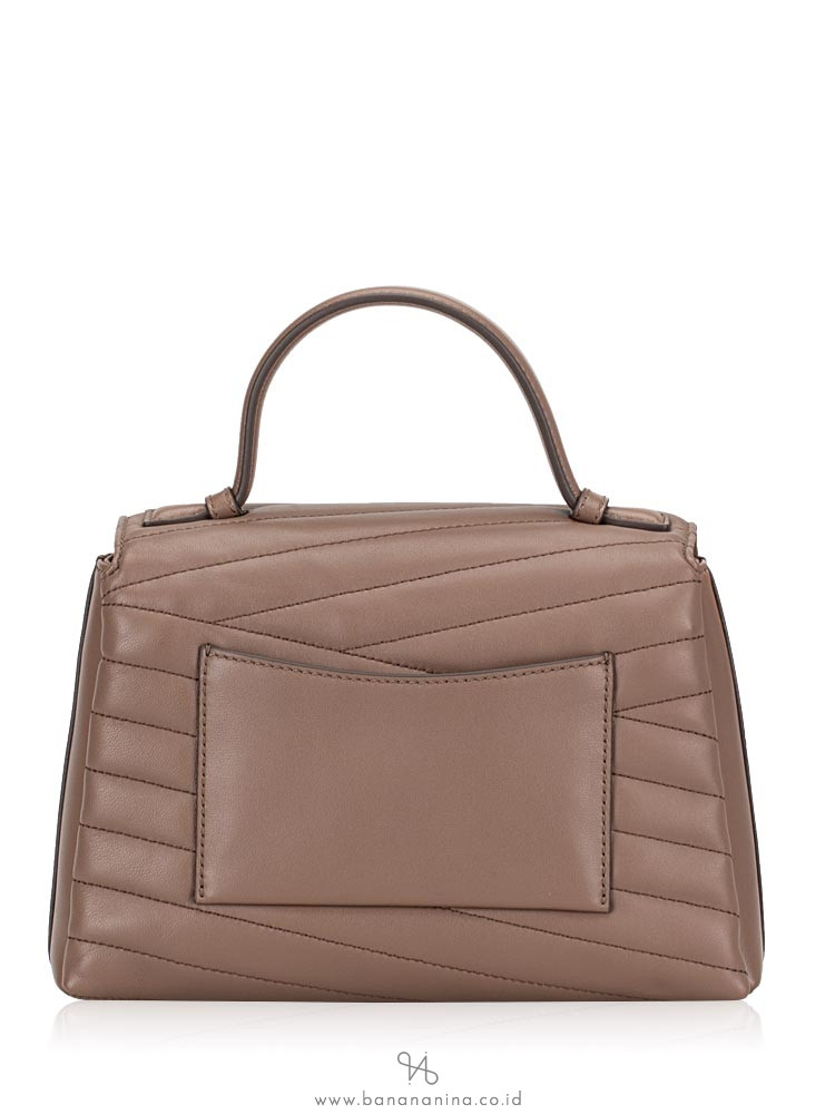 TORY BURCH Kira Chevron Top Handle Satchel Classic Taupe
