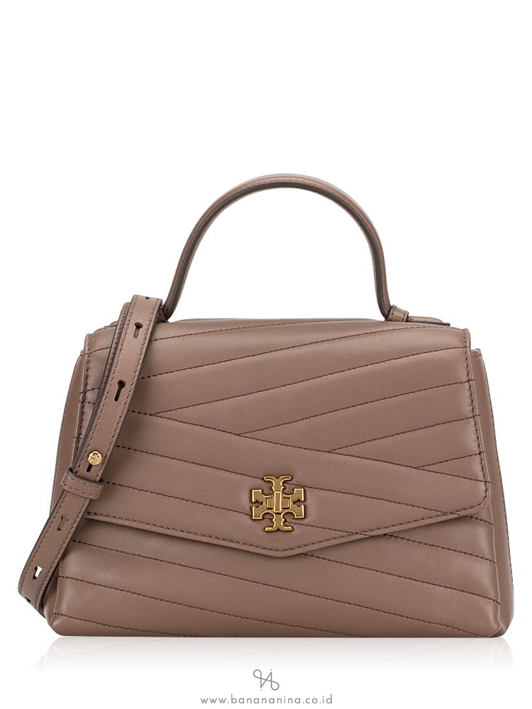 TORY BURCH Kira Chevron Top Handle Satchel Classic Taupe