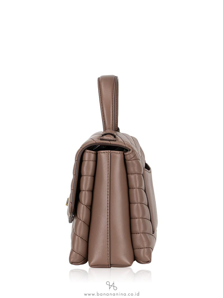 TORY BURCH Kira Chevron Top Handle Satchel Classic Taupe