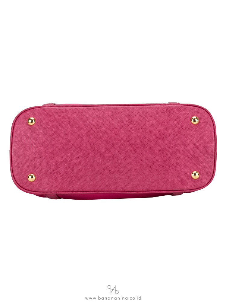 PRADA 1BB013 Tessuto Saffiano Satchel Ibisco Pink