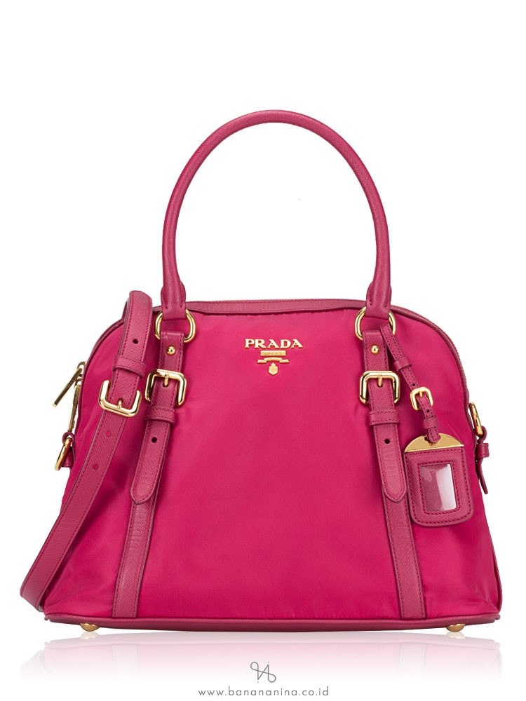 PRADA 1BB013 Tessuto Saffiano Satchel Ibisco Pink
