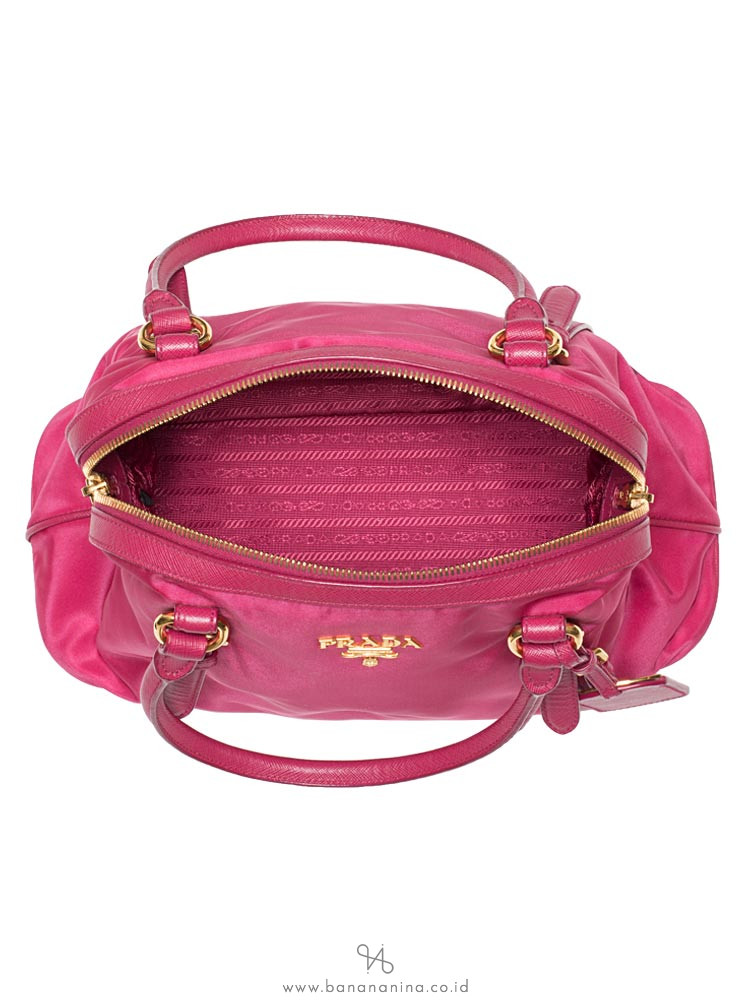 PRADA 1BB013 Tessuto Saffiano Satchel Ibisco Pink