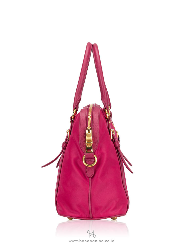 PRADA 1BB013 Tessuto Saffiano Satchel Ibisco Pink