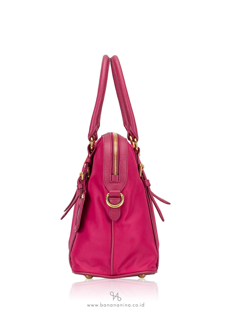 PRADA 1BB013 Tessuto Saffiano Satchel Ibisco Pink