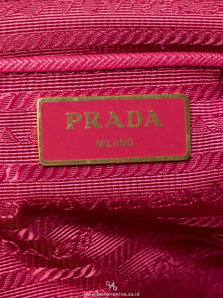 PRADA 1BB013 Tessuto Saffiano Satchel Ibisco Pink