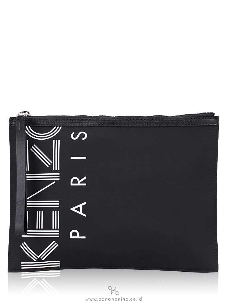 KENZO Nylon A4 Logo Pouch Black