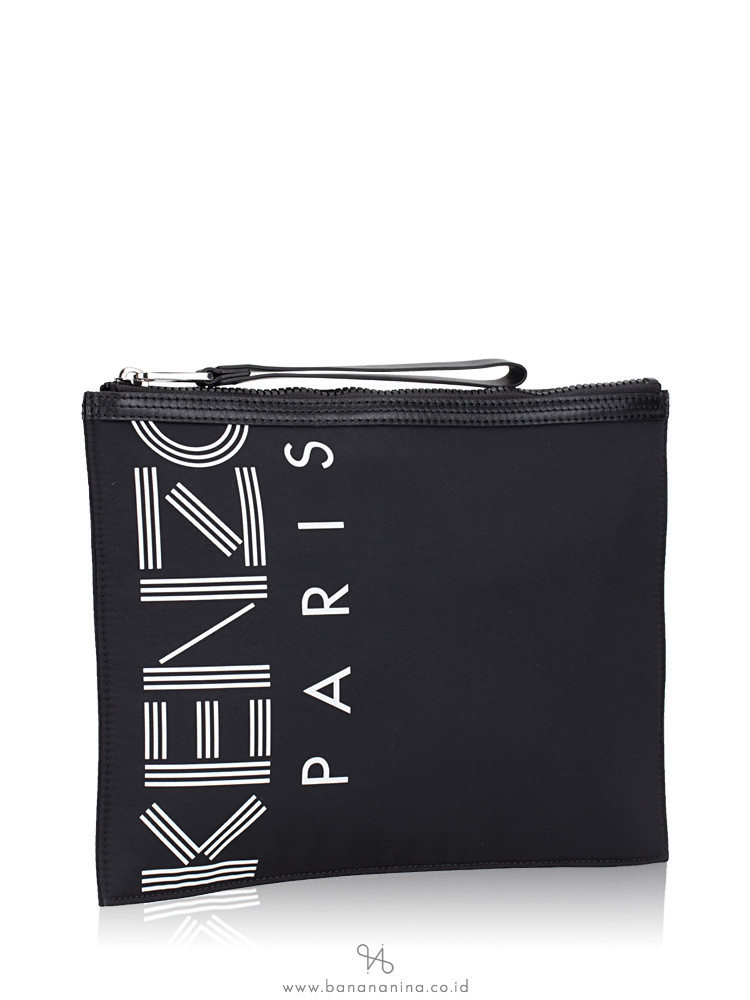 KENZO Nylon A4 Logo Pouch Black
