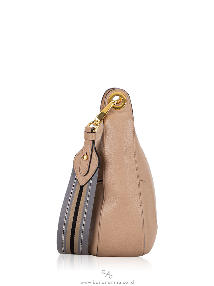 PRADA 1BC052 Vitello Daino Hobo Cammeo