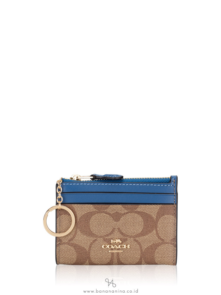 COACH 88208 Signature Mini Skinny Khaki Deep Atlantic