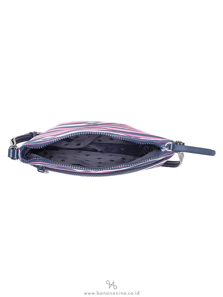 KATE SPADE Jae Nylon Lip Print Flat Crossbody Pink Multi