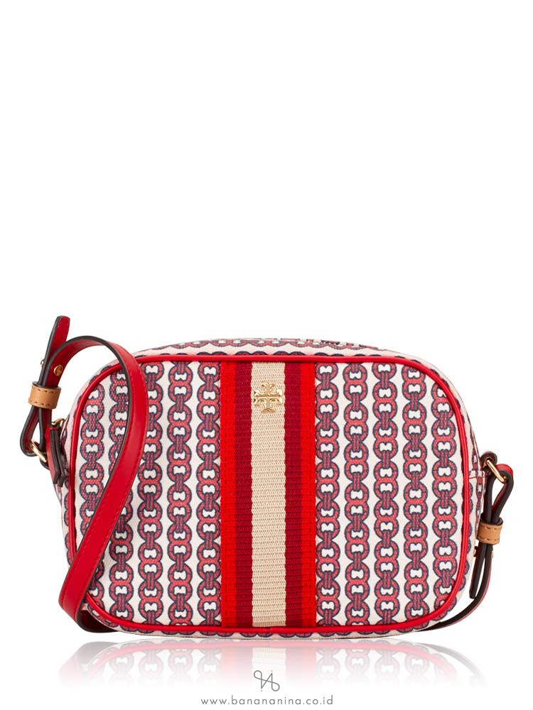 TORY BURCH Gemini Link Canvas Mini Bag Liberty Red