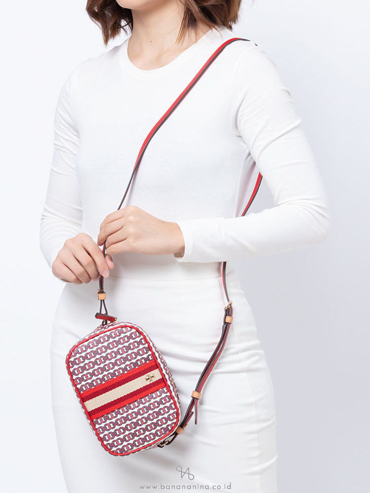 TORY BURCH Gemini Link Canvas Mini Bag Liberty Red