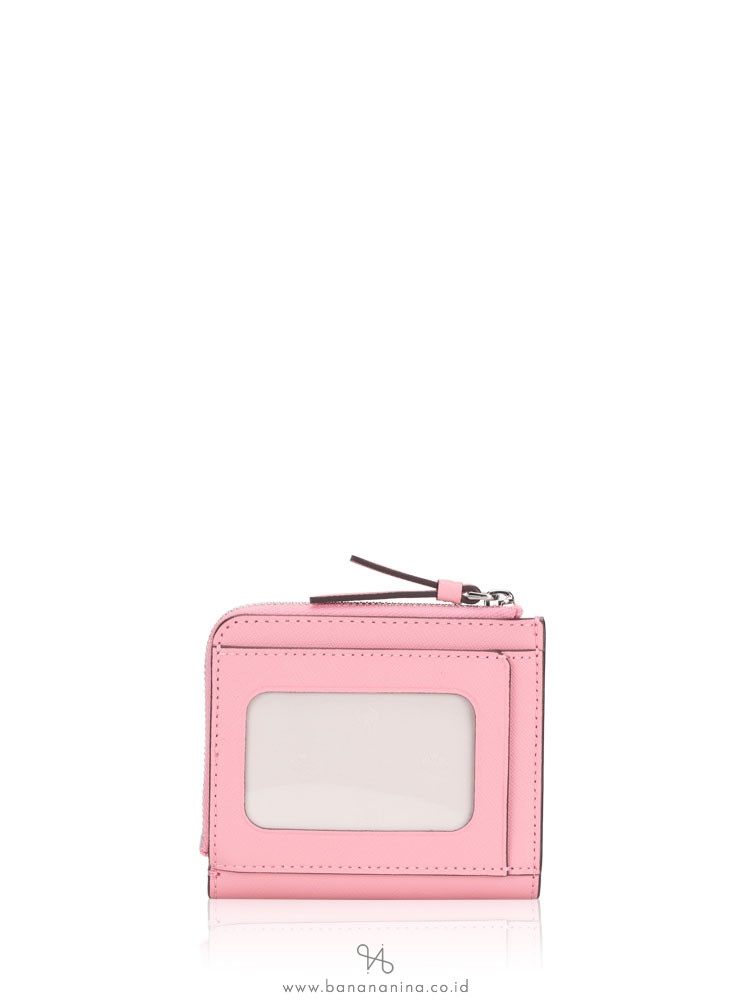 KATE SPADE Cameron Monotone Small L-Zip Wallet Bright Carnation