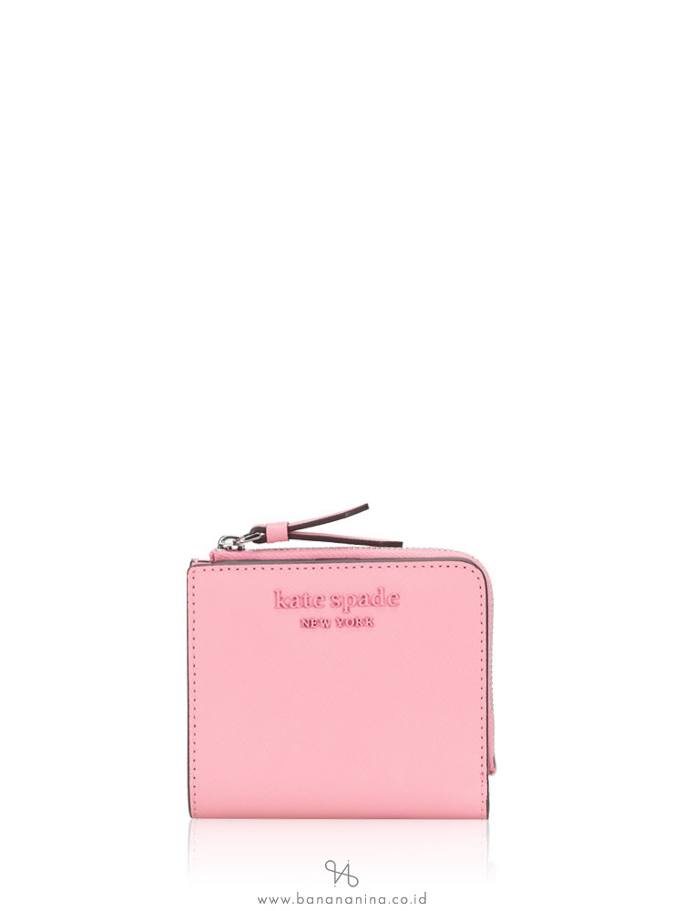 KATE SPADE Cameron Monotone Small L-Zip Wallet Bright Carnation