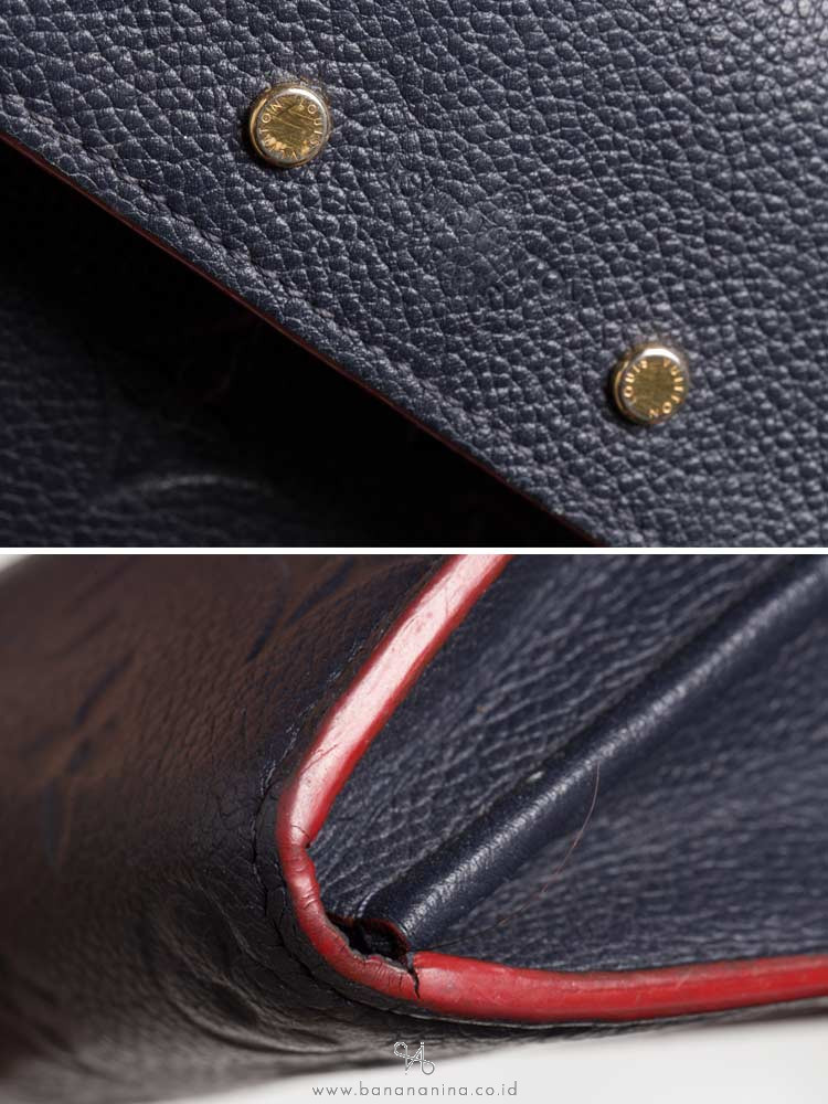 LOUIS VUITTON Monogram Empreinte Pont-Neuf Marine Rouge