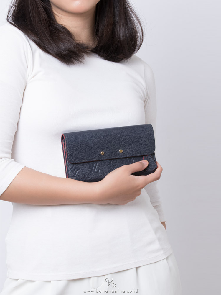 LOUIS VUITTON Monogram Empreinte Pont-Neuf Marine Rouge