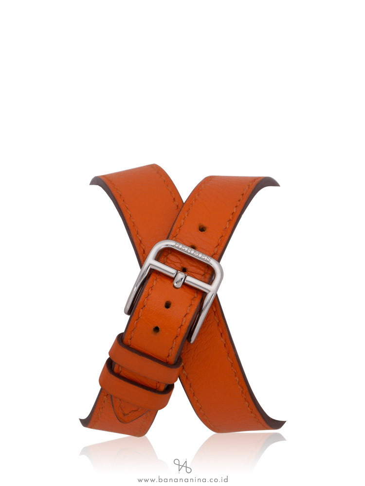 HERMES Kelly Cadena Swift Double Tour Quartz Watch Orange