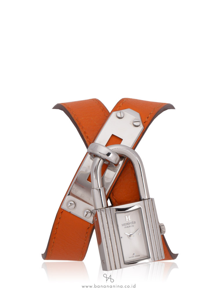 HERMES Kelly Cadena Swift Double Tour Quartz Watch Orange
