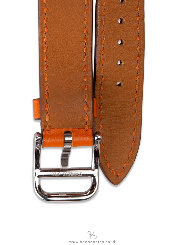 HERMES Kelly Cadena Swift Double Tour Quartz Watch Orange