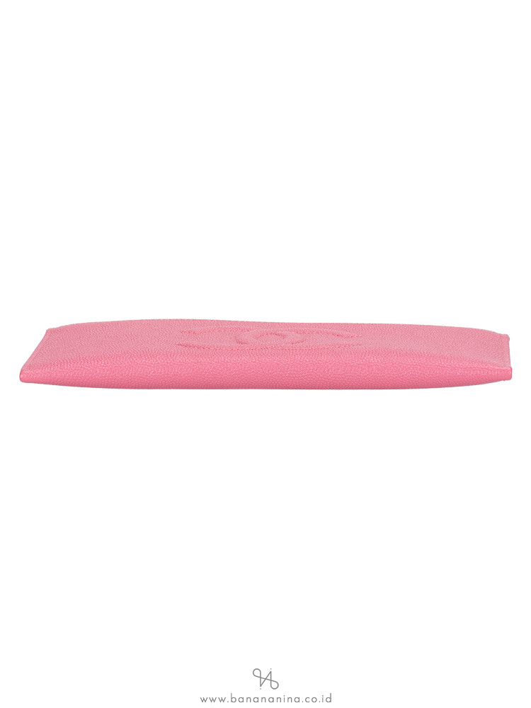 CHANEL Caviar Timeless CC Zip Wallet Pink