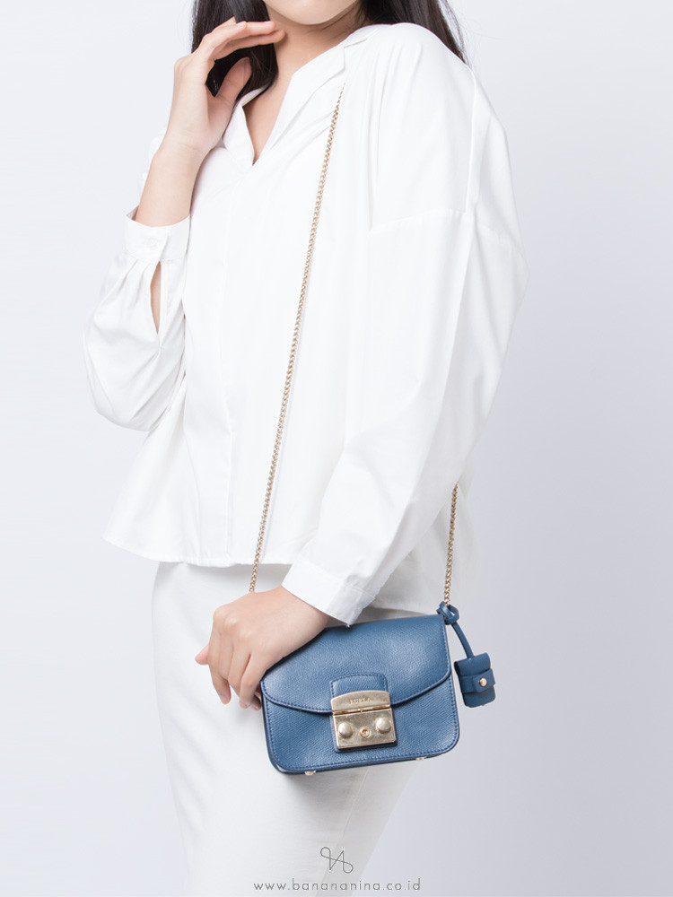 FURLA Metropolis Mini Crossbody Blu Ginepro