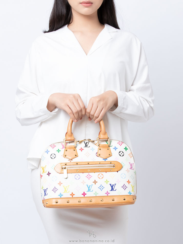 LOUIS VUITTON Monogram Multicolor Alma PM Blanc