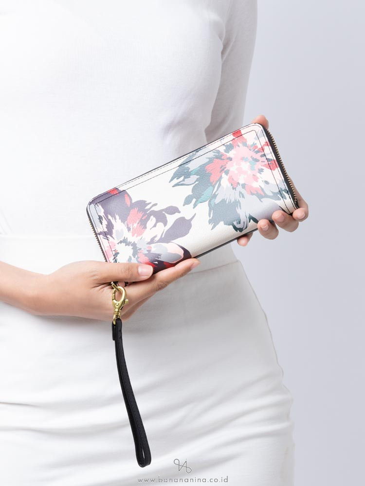 FOSSIL SL7982919 Rfid Logan Zip Wallet Floral