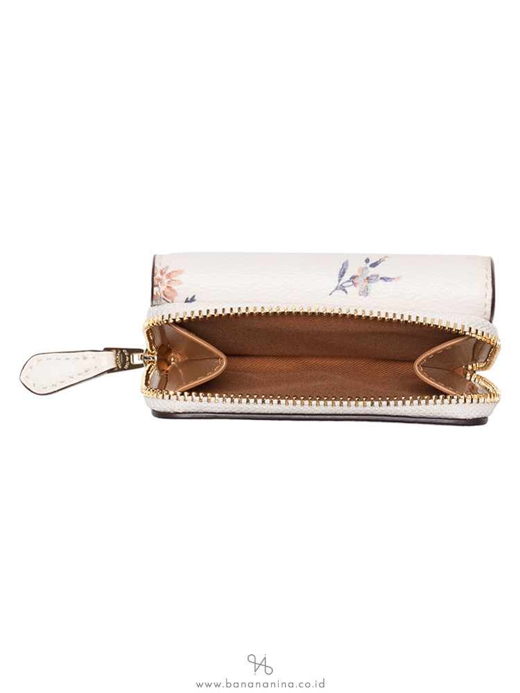 COACH 2924 Dandelion Floral Small Trifold Wallet Chalk Blue Multi