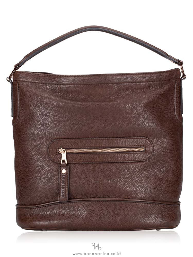 LONGCHAMP Cosmo Leather Hobo Chocolate
