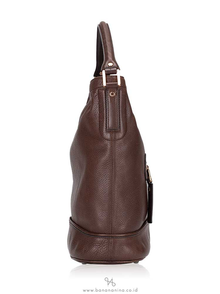 LONGCHAMP Cosmo Leather Hobo Chocolate
