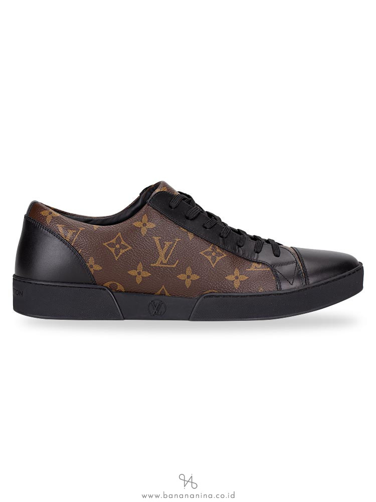 LOUIS VUITTON Men Monogram Match Up Sneakers Black Sz 8.5