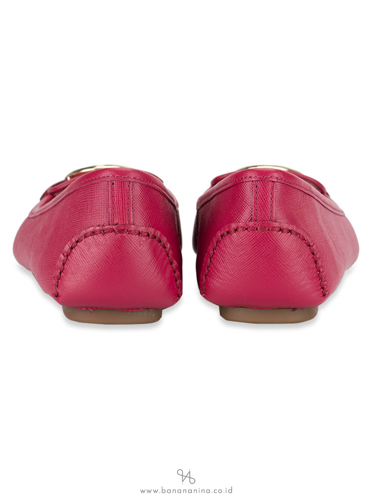 MICHAEL KORS Lillie Leather Flats Berry Sz 8
