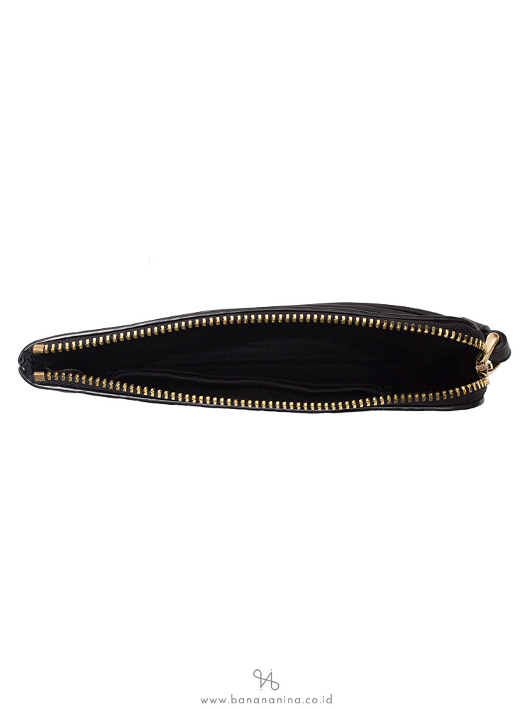 COACH 67555 Signature Leather Corner Zip Wristlet Black