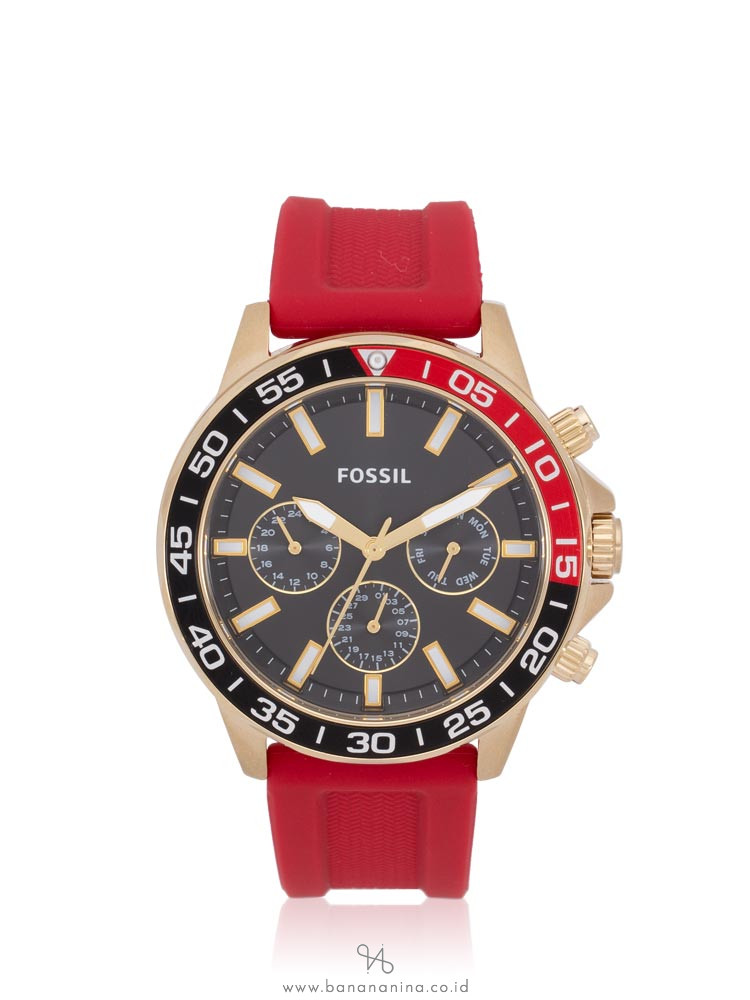 FOSSIL Men BQ2499 Bannon Multifunction Silicone Strap Red